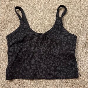 Black Patterned Align Tank Top